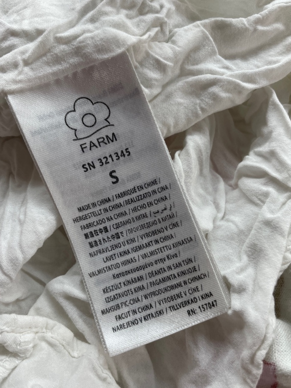 Farm Rio Floral Insects Linen Blend White Long Sleeve Mini Dress Size S - Picture 3 of 8